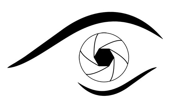 An eye with the aperture blades as the pupil for Waikato Photographic Society